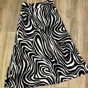Zebra Pleated Maxi Skirt